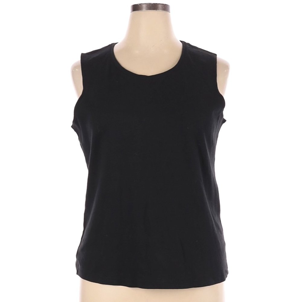 Cj Banks Sleeveless T-Shirt Size 1X (Plus) - Black